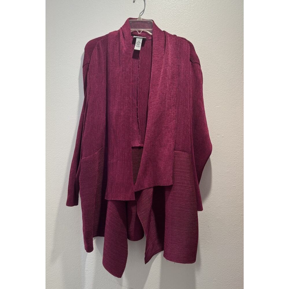 Catherine’s‎ Size 3X 26 28 Textured Purple Pink Wrap Top Lightweight Cardigan
